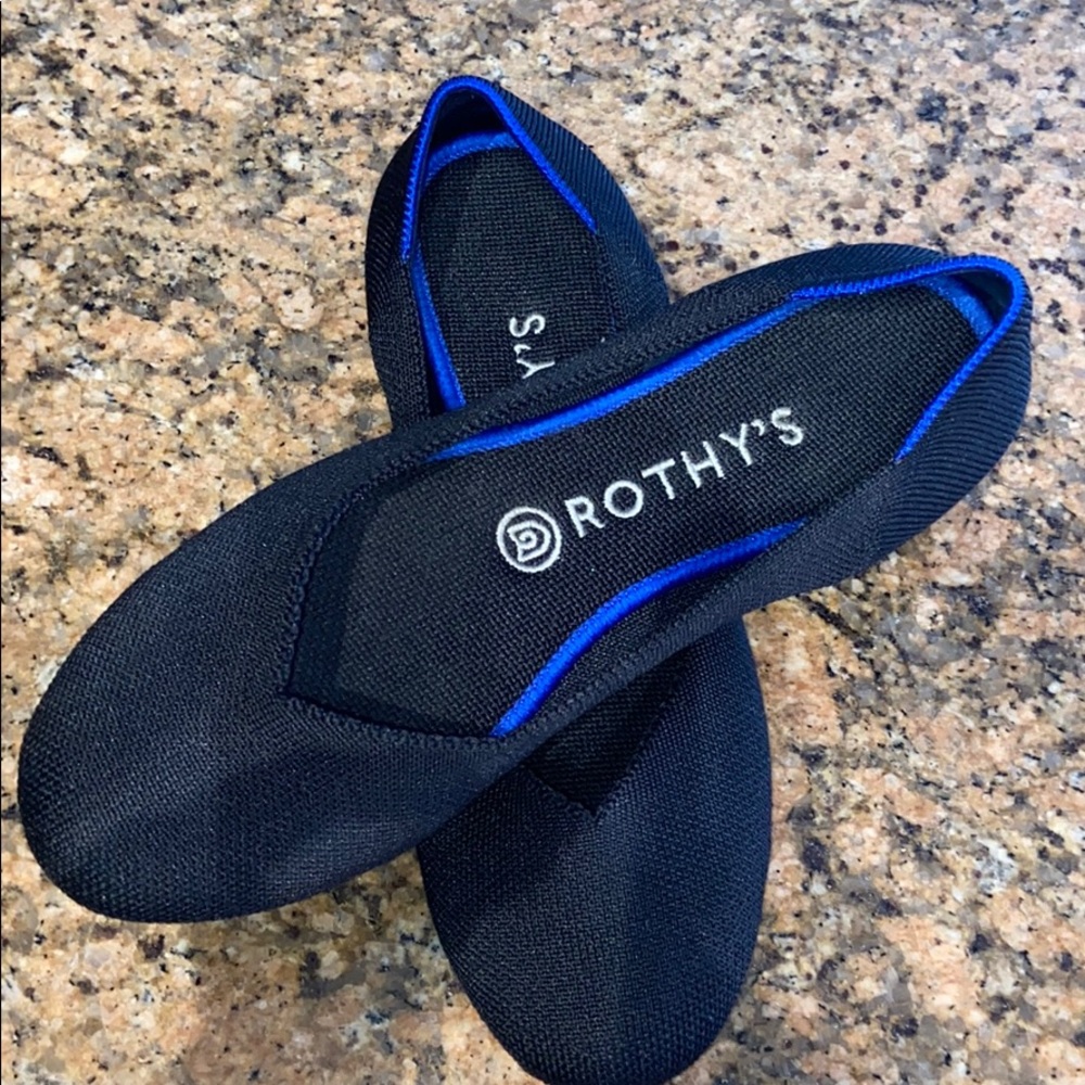 Rothy’s black round toe flats size 8